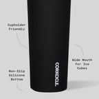 Corkcicle Sport Canteen - Keeps Drinks Cold 25 Hours - Stainless Steel Water Bottle - Triple-Insulated - Spill-Proof - Summer Drinkware Gift - Keeps Drinks Ice Cold - 20 oz - Matte Black