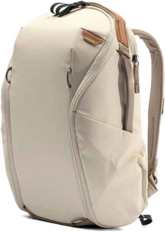 Peak Design Everyday Backpack Zip 15L, Bone, 270-Degree Zip, Dual Side Pockets, FlexFold Dividers, Fits 15" Laptop, For Camera Carry, Daily Commutes or Travel, Versatile Backpack for Men and Women