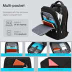 DUSLANG 15.6 Inch Laptop Backpack for Travel Water Resistant College Book bag for Men Women Laptop Bag with USB Charging Port Business Backpack,Black