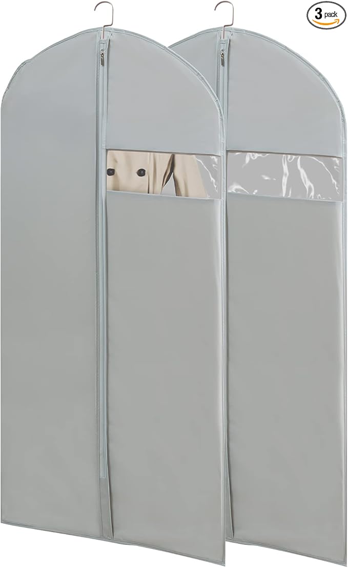 Garment Bags for Travel, 50'' Garment Bags for Hanging Clothes, Suit bag (Set of 2, 23.3'' X 50'')