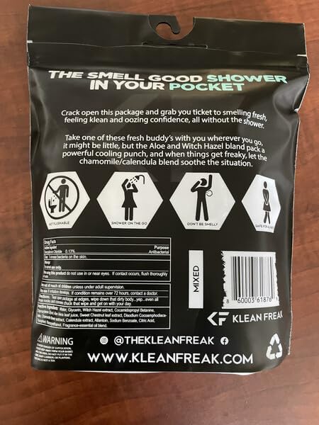 Body 6-Count Wipes - Original Disposable Wipes, Individually Wrapped for the Gym, Workout, Hiking, Travel, and Sport (Mixed Trial 6 Pack)