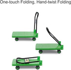 Heavy Duty Folding Hand Truck Cart Portable with 360° Swivel Wheels Ideal for Luggage & Warehouse Moving Blue Large Capacity Easy Transport