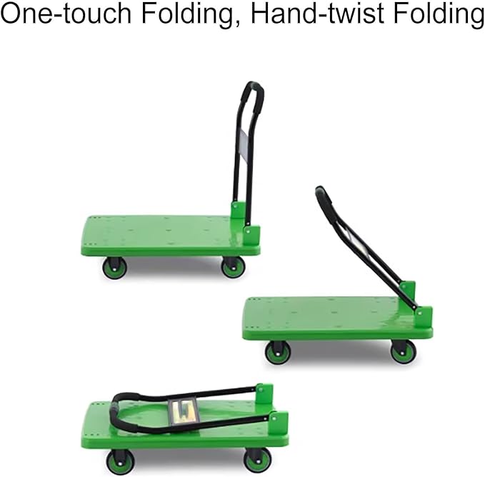Portable Folding Hand Truck Cart with 360° Swivel Wheels Compact Lightweight Cart for Moving Luggage Warehouse and Shopping (Yellow Small)