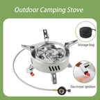 Camping Stove, Portable Lightweight Backpacking Stove with EVA Bag and Piezo Ignition, Foldable 3 in 1 Gas Stove Burner for Outdoor Picnic Cooking and Hiking (Large)