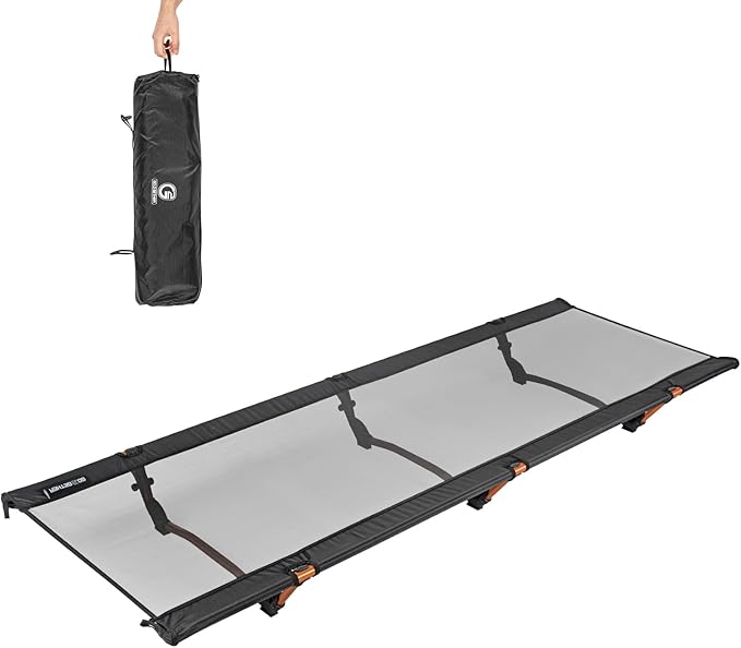 G2 Foldable Camping Cot, Durable Travel Tent Cot, Ultralight for Backpacking, Summer Hiking, Mountaineering, Max Loading Capacity 264lb, Easy to use for Woman & Man, Comes with Storage Bag