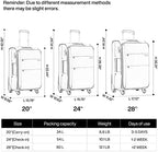 Hanke 20/24/28 Inch 3 Piece Luggage Set with Spinner Wheels Expandable Luggage Large Suitcases with Wheels Softside Checked Luggage Rolling Suitcase with Lock Lightweight Travel Luggage.(Dark Gray)