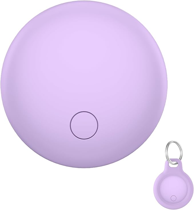 Air Tracker Tags-1 Pack, 2025 New [Apple MFi Certified], Bluetooth Tracker Work with Apple Find My (iOS Only), Replaceable Battery,Item Finder for Luggage/Key/Suitcase,with Diverse Holder, Purple