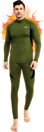 romision Thermal Underwear for Men Long Johns Fleece Lined Hunting Gear Bottom Top Set Base Layer for Cold Weather Gift