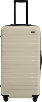 Away Large Trunk Luggage, 31 Inch Hardside Suitcase with Spinner Wheels, Lightweight & Durable, TSA Lock, Ideal for Long Trips, Salt White