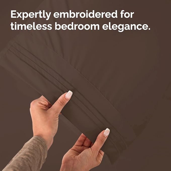 Pillowcases - Ultra Soft Hotel Quality Pillowcase Covers - Comfy, Cozy & Wrinkle Free - Shrinkage and Fade Resistant - Machine Washable Pillow Protectors - (Queen, Brown, 4 Piece Set)