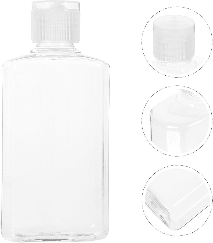 ORFOFE 5pcs 100ml Flat Empty Lotion Bottles with Flip Caps Leakproof Travel Squeeze Bottles for Toiletries Portable Travel Containers