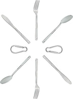 2 set Camping utensil and silverware of ultra light 4 in 1 camping utensil set of spoon fork knife combo for 2 persons use for camping,hiking,RV traveling as outdoor cooking and dining