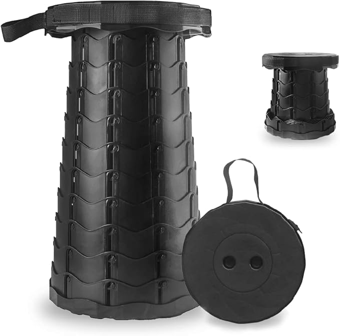 Upgraded Collapsible Stool,Load Capacity 440lbs, Lightweight Yet More Sturdy,Portable Retractable Folding Telescoping,Foldable Camping Stool for Camping Fishing Hiking BBQ