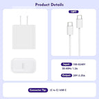 [3 Pack]Long 10FT iPhone 17 16e 15 Charger 20W Fast Wall Charger Block,10Foot USB C to C Braided Woven Cable Fast Charging for iPhone 17 Air/17 Pro/16 Pro/16 Pro Max/16 Plus/15/15 Plus/15 Pro Max/iPad