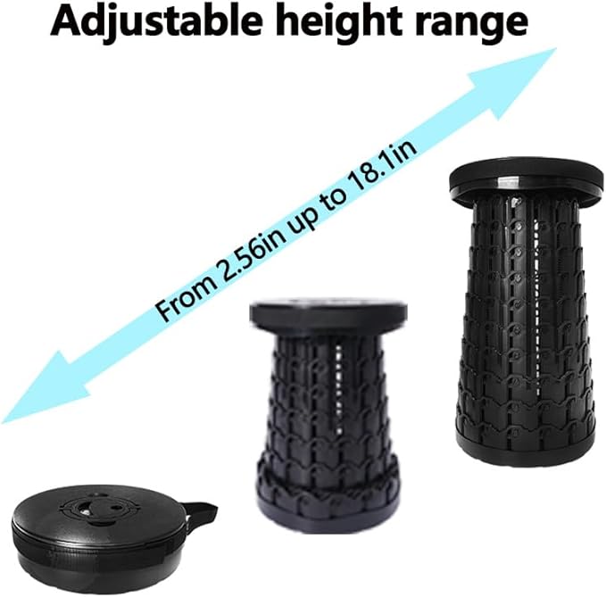 2025 Upgraded Folding Stool,800lbs Max Weight,Portable Retractable Collapsible Stool,Travel Footrest,Gift for Camping,Outdoors,Fishing,Hiking Tours,Parties,BBQ
