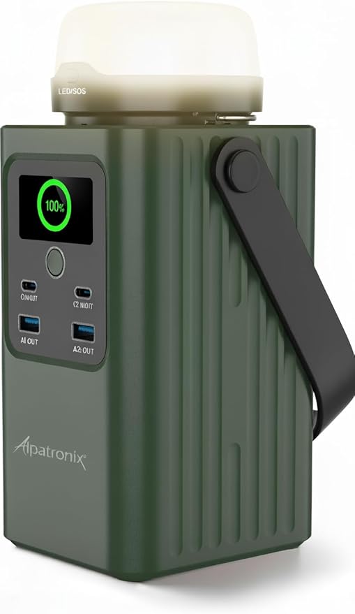 Alpatronix Camping Portable Power Station 198.4Wh (62000mAh), 100W Fast Charging Power Bank with Detachable LED Lights, Outdoor Generator with LifePO4 Battery for Home Backup, Travel & Emergencies.