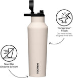 Corkcicle Classic Sport Canteen - Insulated Stainless Steel Water Bottle - Compact & Travel-Friendly - Durable - Dishwasher Safe - BPA Free - Wide Mouth - Non-Slip Silicone Base - 20 oz - Latte