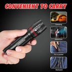 HAUSBELL T8 Upgraded Flashlight Bright, Zoomable Tactical LED Flashlights Flash Light with High Lumens and Five Modes and Camping Accessories, 4 Pack