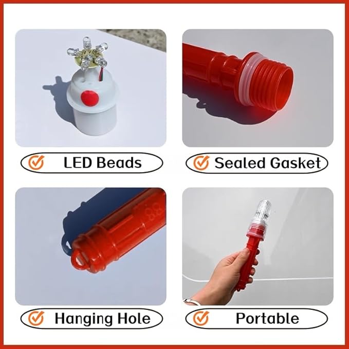 2PCS 2025 Upgrade Boat Flares Coast Guard Approved Marine, Waterproof Marine Flares Coast Guard Approved, LED Boat Flares Emergency Signals Safety Kit for Fishing Boats, Life Rafts (Red)