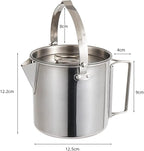 Outdoor Stainless Steel Kettle ，1.2L Mountaineering Camping Teapot， Portable Hanging Pot Cookware Coffee Pot Picnic Pot