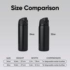 Owala FreeSip Insulated Stainless Steel Water Bottle with Straw, BPA-Free Sports Water Bottle, Great for Travel, 24 Oz, Very, Very Dark