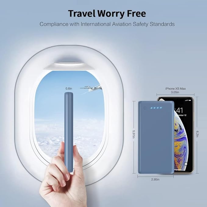 Portable Charger Power Bank 26800mah,Ultra-High Capacity External Cell Phone Battery Pack,2 USB Output High Speed Charging Power bank Compatible with iPhone 16 15 14 13 12 Samsung Android LG etc-Blue