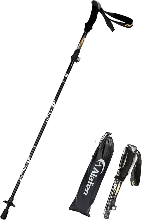 Aluminum Collapsible Ultralight Travel Trekking Hiking Pole for Men and Women (Fits 5'3" - 6'2")