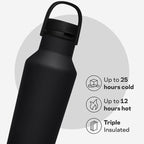 Corkcicle Sport Canteen - Keeps Drinks Cold 25 Hours - Stainless Steel Water Bottle - Triple-Insulated - Spill-Proof - Summer Drinkware Gift - Keeps Drinks Ice Cold - 20 oz - Matte Black