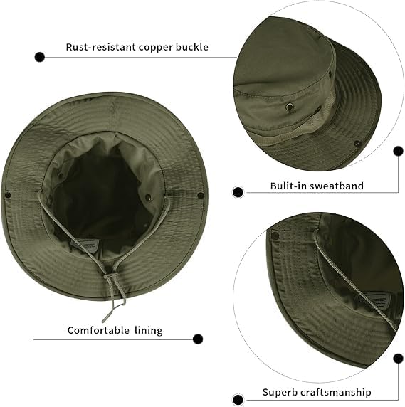 Sun Hats for Men Women Bucket Hat UPF 50+ Boonie Hat Foldable UV Protection Hiking Beach Fishing Summer Safari