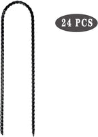 10"x2" Trampolines Wind Stakes Heavy Duty U Shape Galvanized Steel Trampoline Stakes Ground Anchors with Sharp End for Camping Tent, Garden Staples, Trampoline Pins (24)