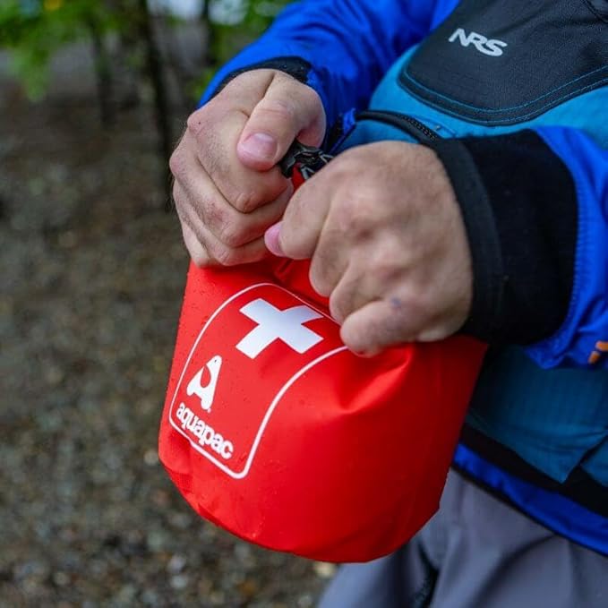 Aquapac Waterproof First Aid Kit Dry Bag for Emergency Use with Secure Buckle - Red
