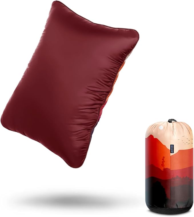 Camping Pillow,Supportive Compressible Travel Pillow Middle Size Lightweight Camp Pillow with Storage Bag for Camping,Hiking,Backpacking,Airplane