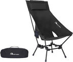 MOON LENCE Portable Camping Chairs for Adults, Adjustable Oversize Beach Chair Lawn Chair with High Back - Large Capacity, Heavy Duty (New Black)