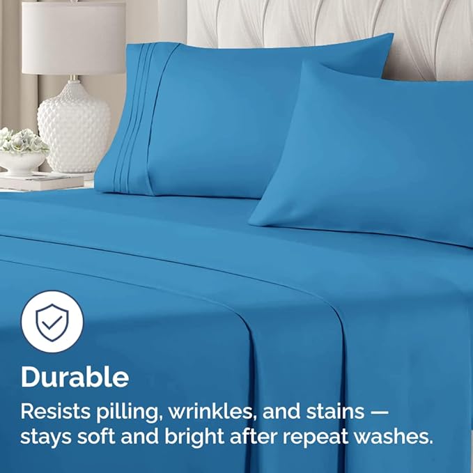 Standard Pillow Cases Set of 2 - Ultra Soft Hotel Quality Pillowcase Covers - Comfy Bedding for Women, Men, Kids & Teens - Machine Washable Pillow Protectors - 2 Piece Set - Standard Size Denim Blue