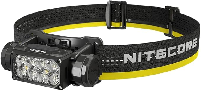 Nitecore HC65 UHE Headlamp, 2000 Lumen Max Heavy Duty Metal, USB-C Rechargeable with White, Red, and Reading Lights for Camping, Hiking, Hunting, and Industrial Works with LumenTac Organizer (Black)