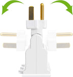 3 Outlet Wall Adapter, VSEER ETL Listed 3-Prong Grounded 180 Degree Swivel Indoor AC Mini Plug Wall Outlet Extender Tap White (2 Pack)
