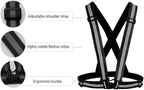 Reflective Vest Running Gear 3Pack, Adjustable Safety Vests High Visible Reflective Belt Straps
