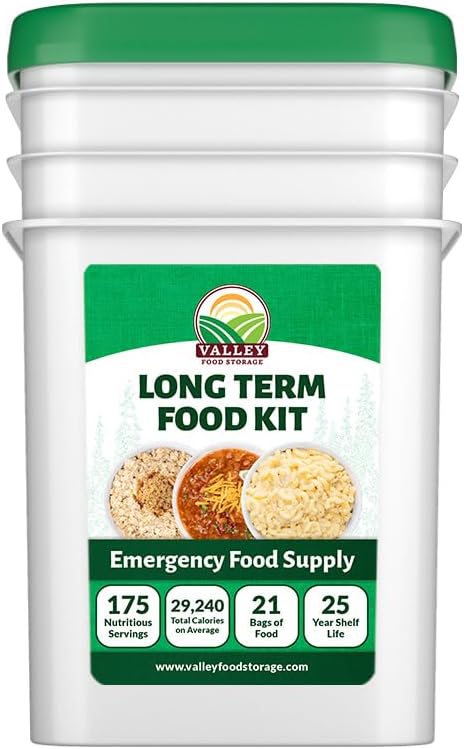 Long Term Food Supply Kit | 75g+ Daily Protein & 1,800+ Calories Per Day | Premium Survival Food 25 Year Shelf Life | Prepper Supplies Freeze Dried Meals