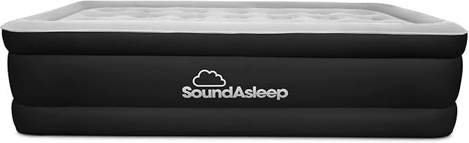 SoundAsleep Products Dream Series Luxury Air Mattress, ComfortCoil Technology, Built-in High Capacity Pump for Home, Camping- Double Height, Adjustable, Inflatable Blow Up, Portable - Twin Size