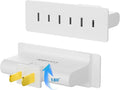 3 Outlets 2 Prong Polarized Lateral Swivel Wall Tap Adapter, 180 Degree Swivel Wall Tap, 2-Prong to 2-Prong Triple Outlet Converter, Wall Tap, Travel Essentials, Polarized, ETL Listed, 1 Pack