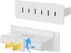 3 Outlets 2 Prong Polarized Lateral Swivel Wall Tap Adapter, 180 Degree Swivel Wall Tap, 2-Prong to 2-Prong Triple Outlet Converter, Wall Tap, Travel Essentials, Polarized, ETL Listed, 1 Pack