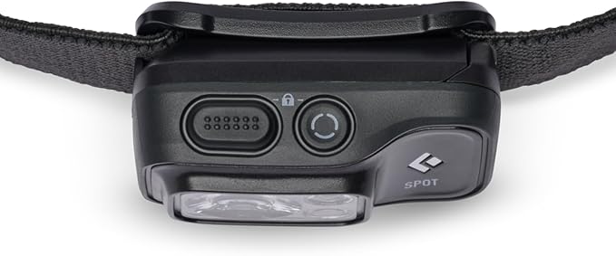 BLACK DIAMOND Spot 400 LED Headlamp, Waterproof and Dimmable Battery Powered Light for Camping, Hiking, Running, Work with Red Light Headlamp Mode, Black