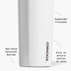 Corkcicle Classic Canteen Insulated Water Bottle - Stainless Steel Reusable Tumbler - Triple Insulated - Keeps Drinks Cold 25 Hours or Hot 12 Hours - Cupholder Friendly - Gloss White - 25 oz