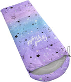 Kids Sleeping Bag for Boys Girls,Rocket Moon Print-Lightweight Warm Portable Outdoor Indoor-Waterproof Cold Weather Resistant Sleeping Bag for Camping Hiking