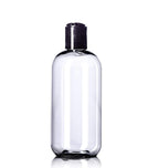 8oz Plastic Bottles (6 Pack) BPA-Free Squeeze Clear Toiletries and Shampoo Containers with Disc Cap, Labels Included for Travel