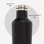 Corkcicle Classic Canteen Insulated Water Bottle - Stainless Steel Reusable Tumbler - Triple Insulated - Keeps Drinks Cold 25 Hours or Hot 12 Hours - Cupholder Friendly - Matte Black - 16 oz