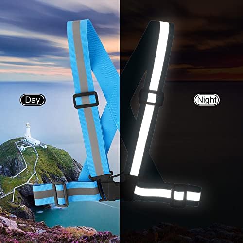 Running Reflective Vest Gear 3 Pack, Adjustable Safety Vest High Visible Reflective Belt Straps Night Walking Vest
