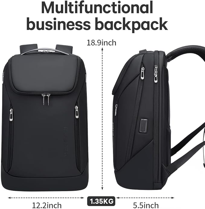 BANGE Business Smart Backpack Waterproof fit 15.6 Inch Laptop Backpack with USB Charging Port,Travel Durable Backpack