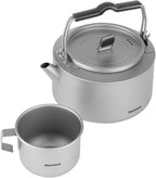 Camping Kettle Titanium Camp Tea Coffee Pot Portable Lightweight Tea Kettle Teapot Fast Heating Campfire Kettle for Stove Top, Boiling Water, Outdoor, Hiking, Camping, Picnic, Traveling