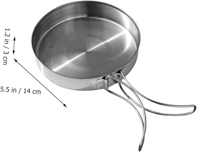 VANZACK Outdoor Pan Camping Cooking Pot Backpacking Cookware Outdoor Cookware Cooking Pan Camp Bbq Frying Portable Cutlery Cooking Utensil Non-stick Portable